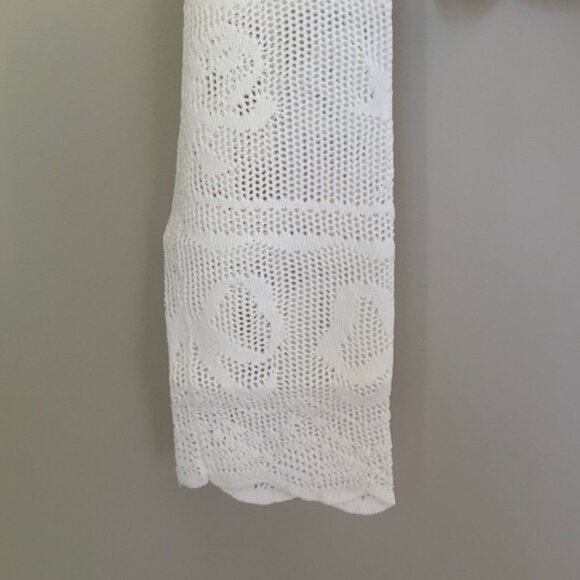 NWT Loveshackfancy Gretta Pointelle Knit Bow Cardigan Ivory White | S - Picture 10 of 13